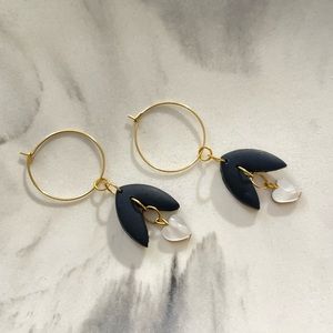 Handmade polymer Clay earrings black